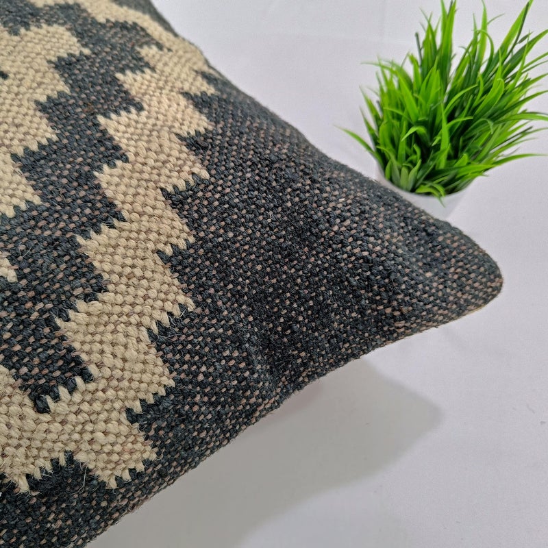 Trade Star 70% Jute and 30% Wool Handmade Pillow Cover Kilim Pillow Cover Vintage Square Throw Cushion Case Highly Durable Beautiful Decorative Farmhouse Covers 18x18 Inches (Pattern 8) - Image 5